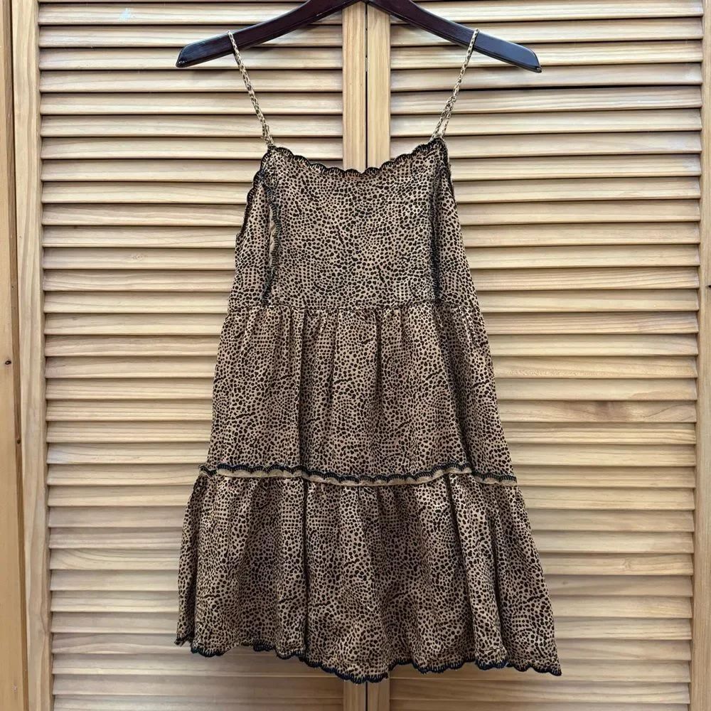 Urban Outfitters Brown Spotted Mini Dress small